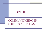 Communicating in Groups & Teams