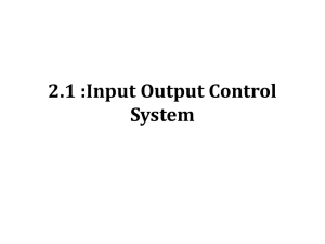 2.1 Input Output Control System