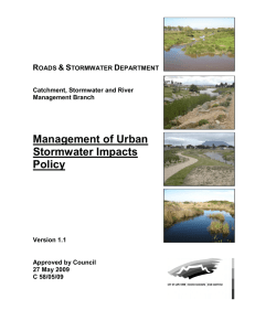 Management of Urban Stormwater Impacts Policy