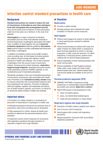 infection control standard precautions in health care