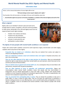 World Mental Health Day 2015: Dignity and Mental Health Information sheet