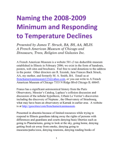 Naming the 2008-2009 Minimum and Responding to Temperature Declines