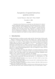 Asymptotics of repeated interaction quantum systems Laurent Bruneau , Alain Joye