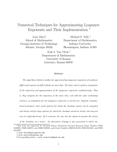 Numerical Techniques for Approximating Lyapunov Exponents and