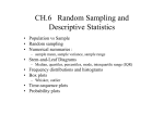 CH.6 Random Sampling and Descriptive Statistics
