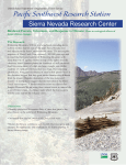 Paciﬁ c Southwest Research Station Sierra Nevada Research Center The Research