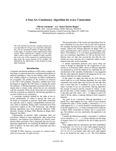 A Fast Arc Consistency Algorithm for n-ary Constraints Olivier Lhomme Jean-Charles R´egin