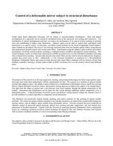 Control of a deformable mirror subject to structural disturbance