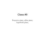 Class #9 Projective plane, affine plane, hyperbolic plane,