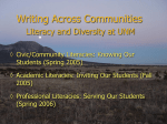 Writing Across Communities Literacy and Diversity at UNM