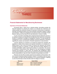 Financial Statements for Manufacturing Businesses