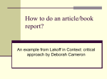How to do an article/book report