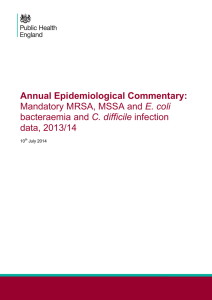 Annual Epidemiological Commentary: E. coli C. difficile data, 2013/14