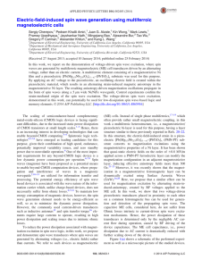 Electric-field-induced spin wave generation using multiferroic