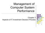 Management of Computer System Performance Chapter 3