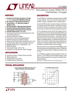 LTC4060 - Standalone Linear NiMH/NiCd Fast Battery Charger