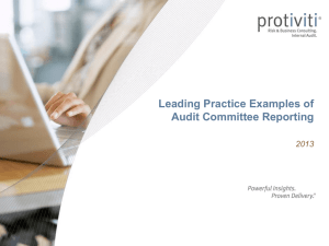 Leading Practice Examples of Audit Committee Reporting