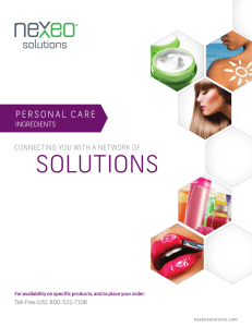 PERSONAL CARE - Nexeo Solutions