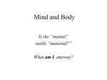 Mind and Body Is the “mental” really “material?”