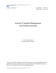 Journal of Applied Management And Entrepreneurship