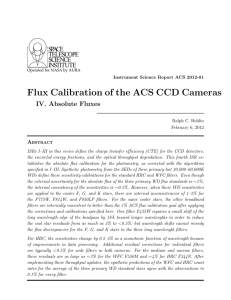 Flux Calibration of the ACS CCD Cameras SPACE TELESCOPE SCIENCE