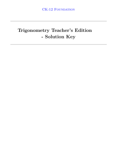 Trigonometry Teacher's Edition