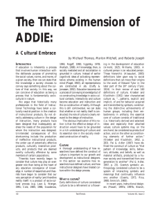 The Third Dimension of ADDIE: A Cultural Embrace