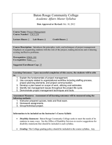 Baton Rouge Community College Academic Affairs Master Syllabus