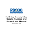 Grants Policies and Procedures Manual Paul D. Camp Community College