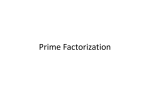 Prime Factorization