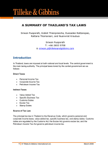 a summary of thailand's tax laws