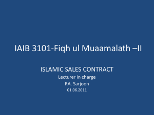 IAIB 3101-Fiqh ul Muaamalath *II
