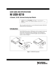 NI USB-9219 User Guide and Specifications