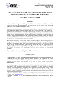 UPDATED SEISMIC HAZARD FOR LEBANON AND IMPLICATIONS