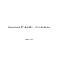 Important Probability Distributions