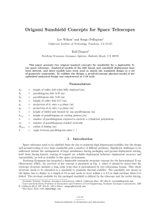 Origami Sunshield Concepts for Space Telescopes Lee Wilson and Sergio Pellegrino Rolf Danner