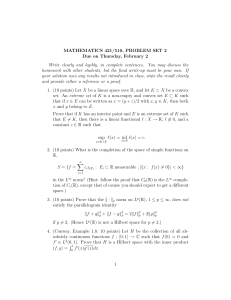 MATHEMATICS 421/510, PROBLEM SET 2 Due on Thursday, February 2