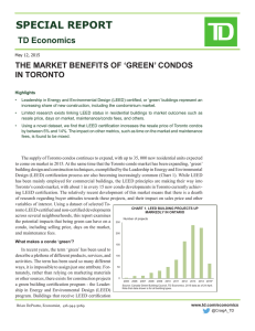 The Market Benefits of "Green" Condos in Toronto