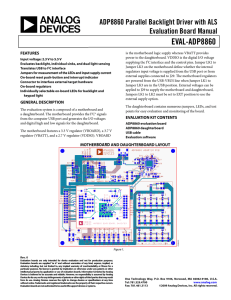 EVAL-ADP8860 ADP8860 Parallel Backlight Driver with ALS Evaluation Board Manual