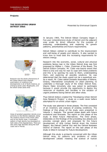 1 Projects THE DEVELOPING URBAN DETROIT AREA Presented