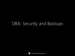 Security and Backups
