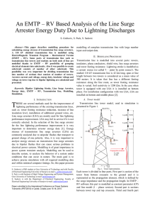 An EMTP – RV Based Analysis of the Line Surge Arrester
