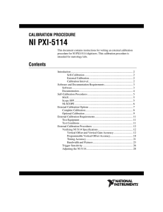 NI PXI-5114 Calibration Procedure