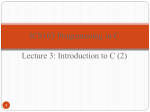 ICS103 Programming in C Lecture 3: Introduction to C (2) 1