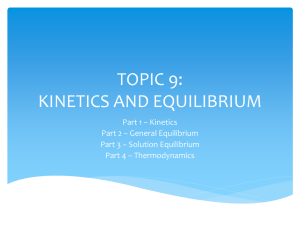 Unit 9 - Kinetics and Equilibrium