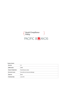 Policy re Report / Business plan template