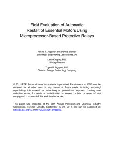 Field Evaluation of Automatic Restart of Essential Motors Using