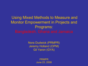Using Mixed Methods to Measure and Monitor Empowerment