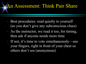 An Assessment: Think Pair Share