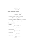 Recitation  Note 1  Some  Integration  Theorem